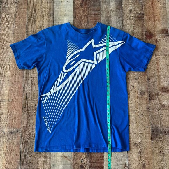 Alpinestars Blue Graphic T-Shirt Medium Classic Fit Cotton Casual Wear Mens Appa - Picture 3 of 5